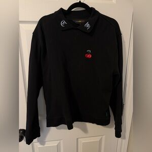 Teddy Fresh Embroidered Cherry Collared Crewneck